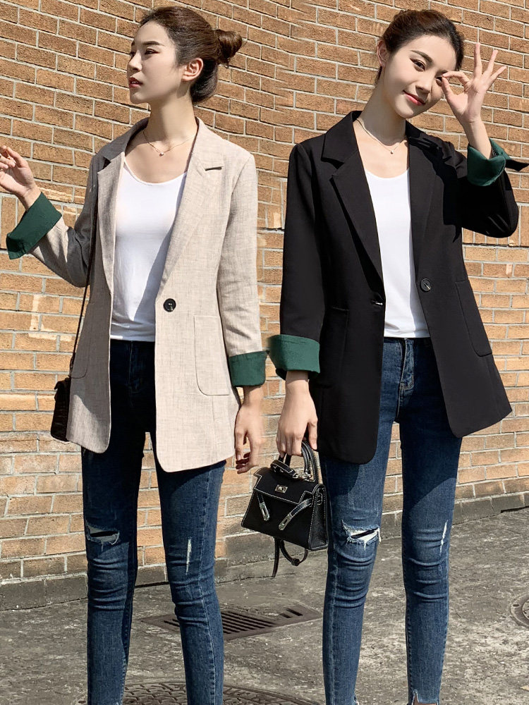 Tennis Red Little Suit Woman 2021 Autumn Dress New South Korea Sashimi Chic Casual Temperament Western Suit Thin Coat Woman