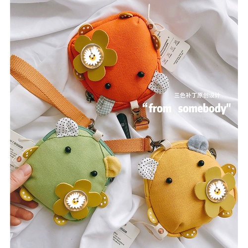 三色补丁 Мультяшный бумажник, креативная сумка через плечо, наушники, сумка-органайзер, ткань, кошелек, Южная Корея