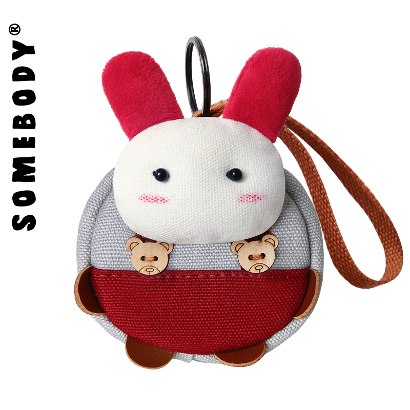 Three-color patch stitching handmade autumn and winter fun coin purse mini cute coin bag Korean canvas small round bag female