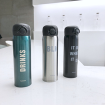 And Home Day frosted black color silver ink green trend color anti-leak straight body long style stainless steel insulated cup boyfriend cup