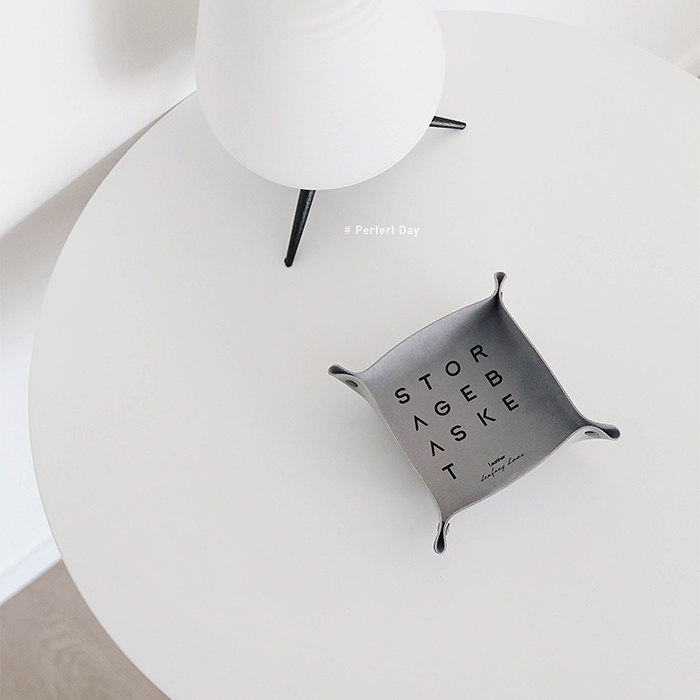 Home days in creative leather collection disk desktop keyboard storage box jewelry tray home decoration