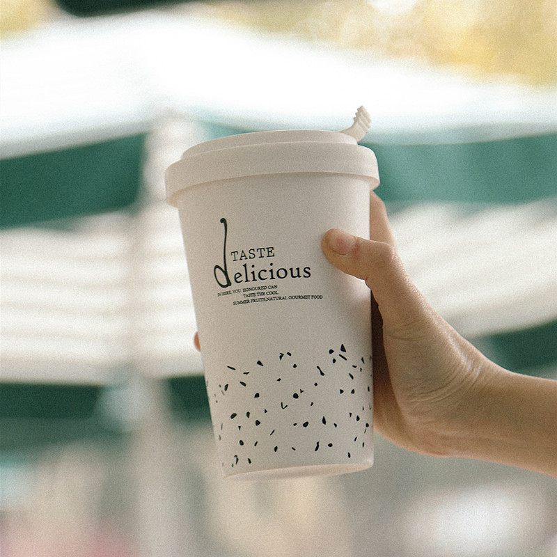 Hejiari Nordic style ins feng shui millstone pattern with cover accompanying cup holding ceramic coffee cup creative portable cup