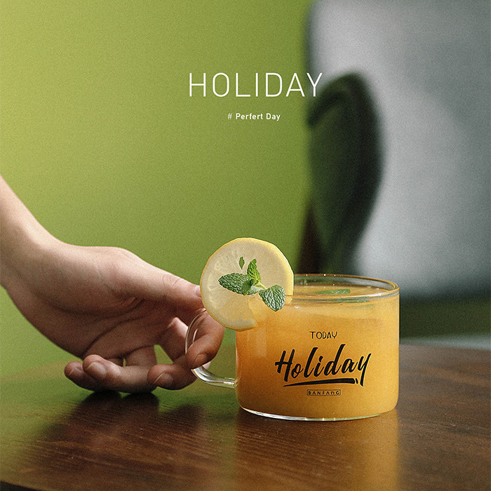 And Home Day American English letters Heat-resistant glass goblet with handle breakfast Meatmeal Cereal Milk Fruit Big Bowl