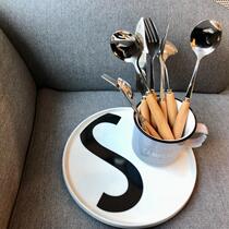 Recommended with high value for money day style stainless steel wood handle cutlery suit Western buffet Steak Knife Coffee Spoon Fruit Fork