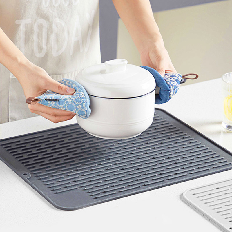 Silicone Heat Insulation Mat Kitchen Pan Mat Large Number Thickened Countertop Mat Anti Slip Cutting Board Fixed Cushion Draining Mat Dining Mat-Taobao