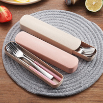 Tableware box Portable student chopstick box Storage box box Stainless steel childrens childrens tableware chopstick spoon set