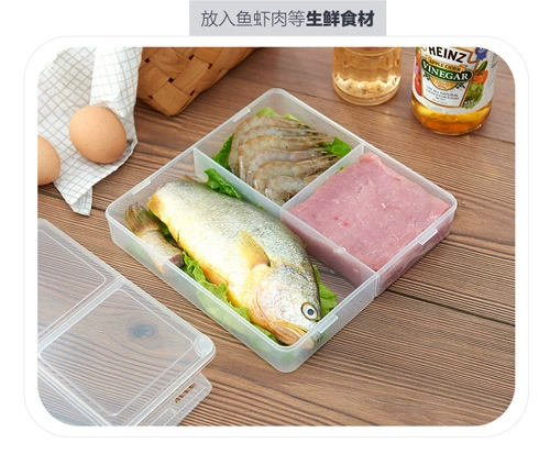Nhật Bản hộp nhựa lưu trữ nhà bếp còn lại ngăn thực phẩm ngăn lưu trữ hộp chống chuỗi hương vị hộp ăn trưa lò vi sóng tủ lạnh lưu trữ hộp - Hộp cơm điện sưởi ấm hop com dien