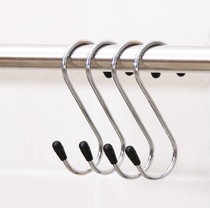 Kitchen bathroom stainless steel S-shaped adhesive hook multifunctional metal adhesive hook portable simple non-trace adhesive hook