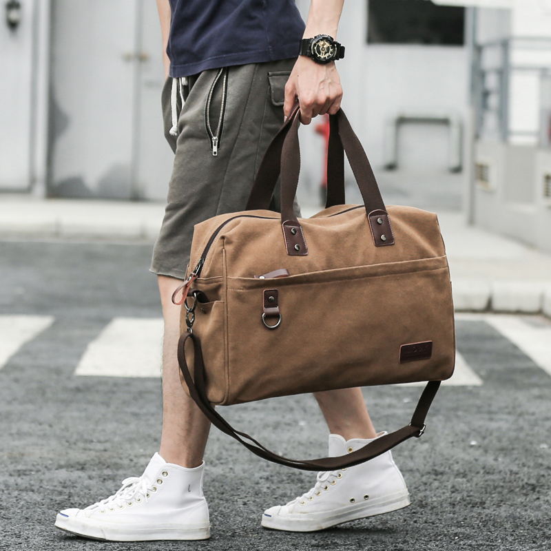 Canvas fashion travel bag tote bag men's large capacity luggage bag bag short trip business trip storage bag backpack men's model