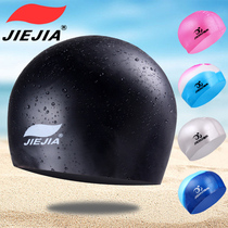 Mens and womens adult waterproof silicone swimming cap ear protection long hair plus number professional fashion sunscreen particles swimming cap