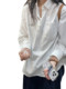 Korean white shirt for women early spring 2026 loose casual polo shirt long-sleeved thin sun protection top jacket
