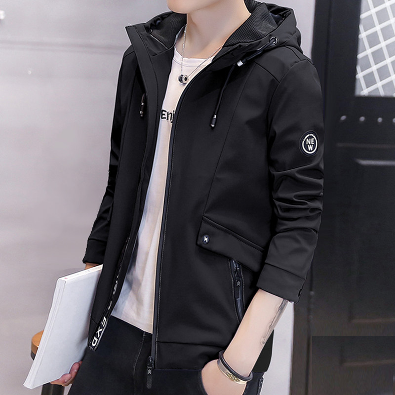 Men's coat autumn and winter 2021 New plus velvet youth Korean trend handsome spring and autumn student jacket