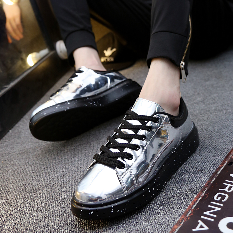 Night Field Board Shoes Men's Summer Tide Shoes Heightening Thick Bottom Casual Bright Face Spirits Society Small Meals of Red Tides Mckunda