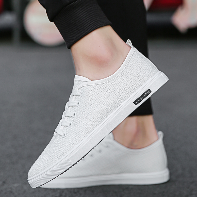 Summer Tide Shoes 2022 New Little White Shoe Men 100 Lap Canvas Board Shoes Cloth Shoes Casual White Shoes Linen China Wind