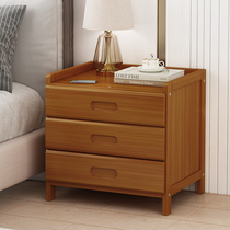 Solid wood bedroom bedside table locker simple drawer storage cabinet household small bedside cabinet rack multifunctional