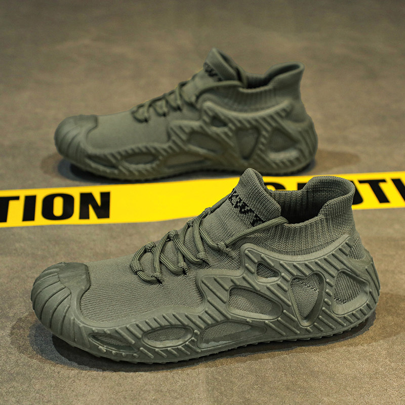 Giày Nam 2023 Mới Thu Lưới Thoáng Khí Bay Đan Bảo Hộ Lao Động Công Trường Giải Phóng Tất Thể Thao Giải Trí Chạy Bộ Hợp Thời Trang giày bảo hộ đẹp giày mũi sắt