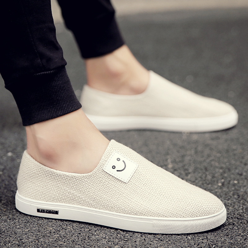 Summer breathable One foot pedal Lazy Person Board Shoes bean Bean Tide Shoes Han Edition Trend 100 Hitch Casual Men's Shoes Old Beijing Cloth Shoes