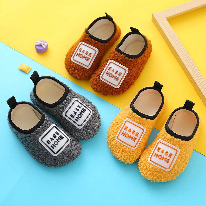 Children's floor socks shoes boys baby indoor non-slip soft bottom plus velvet autumn and winter early education socks baby socks shoes women