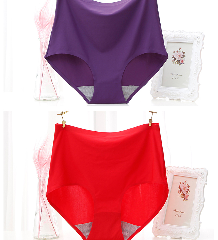 Xia Chao mỏng eo cao băng lụa đồ lót của phụ nữ XL không có dấu vết đồ lót người béo ngồi xổm quần lót một mảnh quần lót nữ triumph