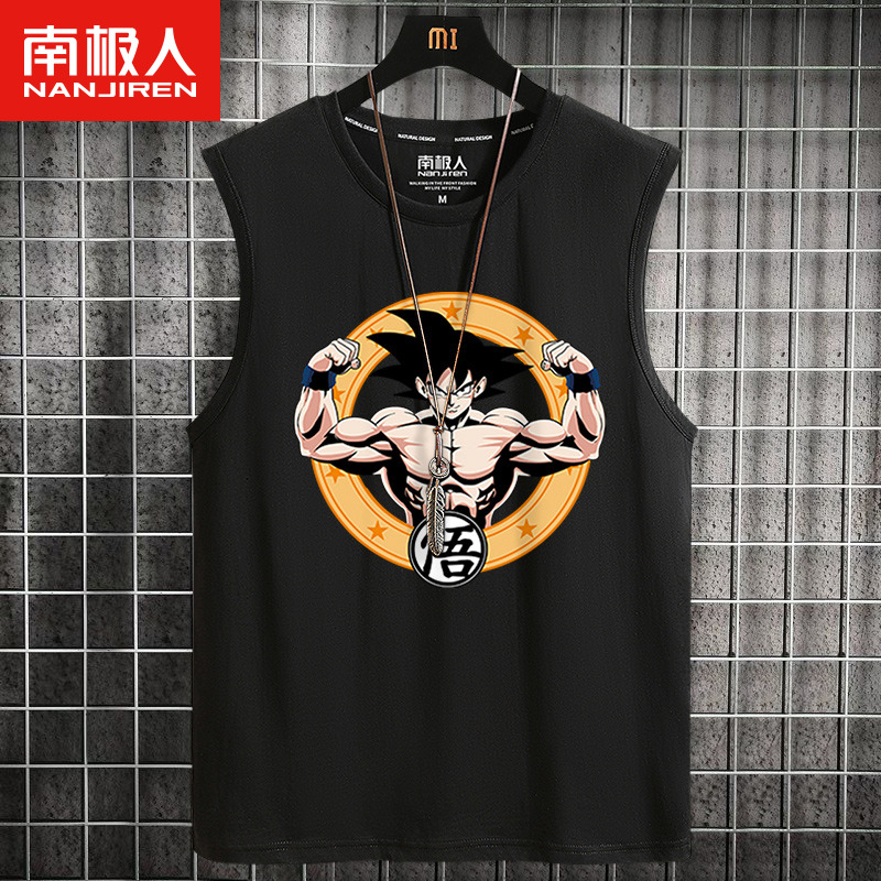 Sleeveless T-shirt men's loose tide brand ins Guochao Wukong printing large size waistcoat plus fat to increase fat cotton vest