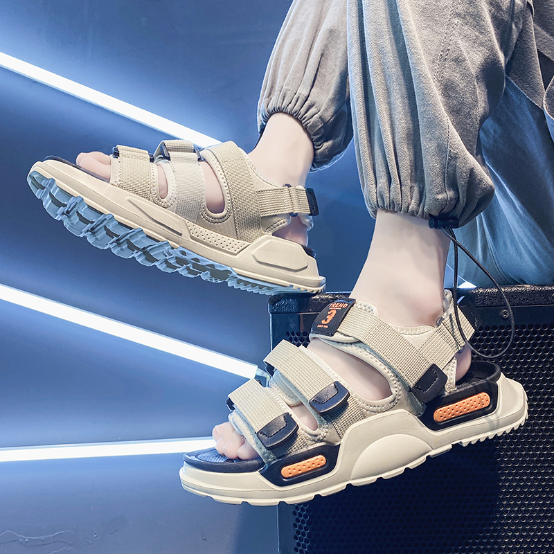 Summer sandals men's 2022 new trends outdoor sports Magic sticker cool Drag casual teenagers light beach shoes