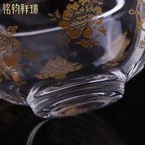 Niche high-quality water supply cup for Buddha cup eight auspicious gold-painted holy water cup in front of Buddha transparent crystal Buddhist temple ornaments for worship