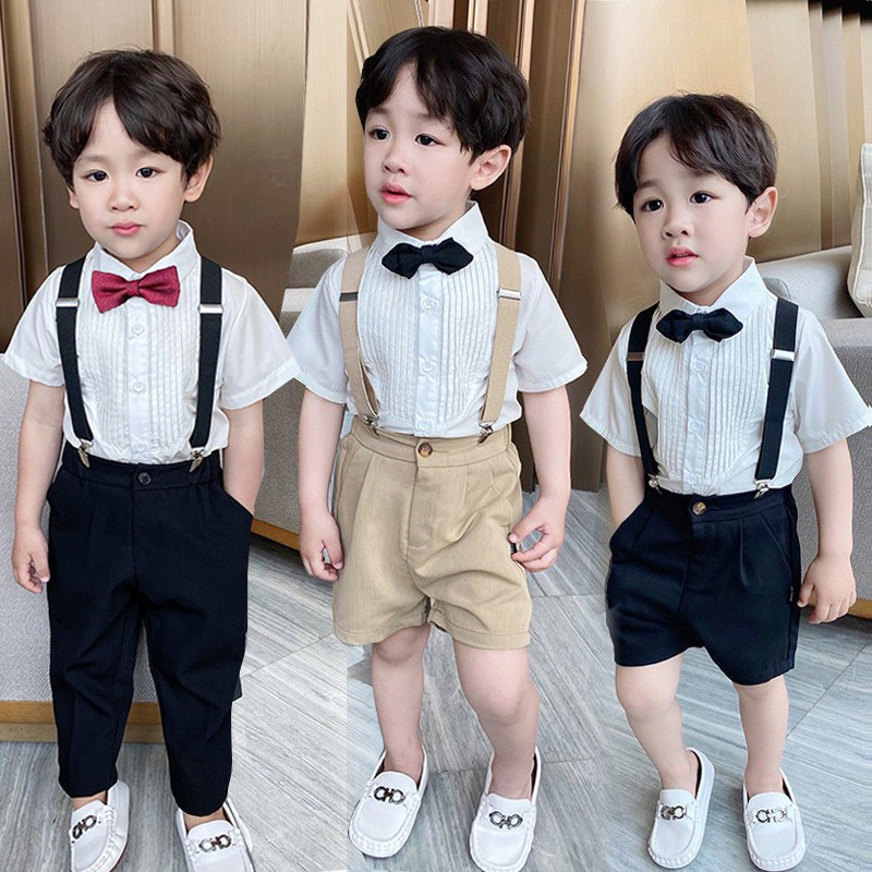 Flower Boy Boy Gown Suit Inellen Wind Summer Children Suits Boy Positive Dress Kindergarten Little Presenter Plays Out