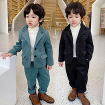 Boy suit suit autumn and winter 2021 new boy little prince gown with handsome casual child fried street west suit