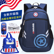 School bags1-3-4-6th Grade Boy 6-9-12 years old Captain America Boy Childrens Backpack