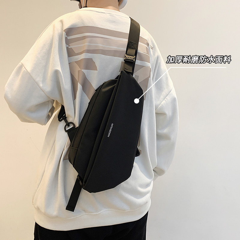 Men's Chest Bag Large Capacity Sport Waterproof Inclined Shoulder Bag Brief About Fashion Skew Satchel Wave Card Casual Single Shoulder Satchel Wave