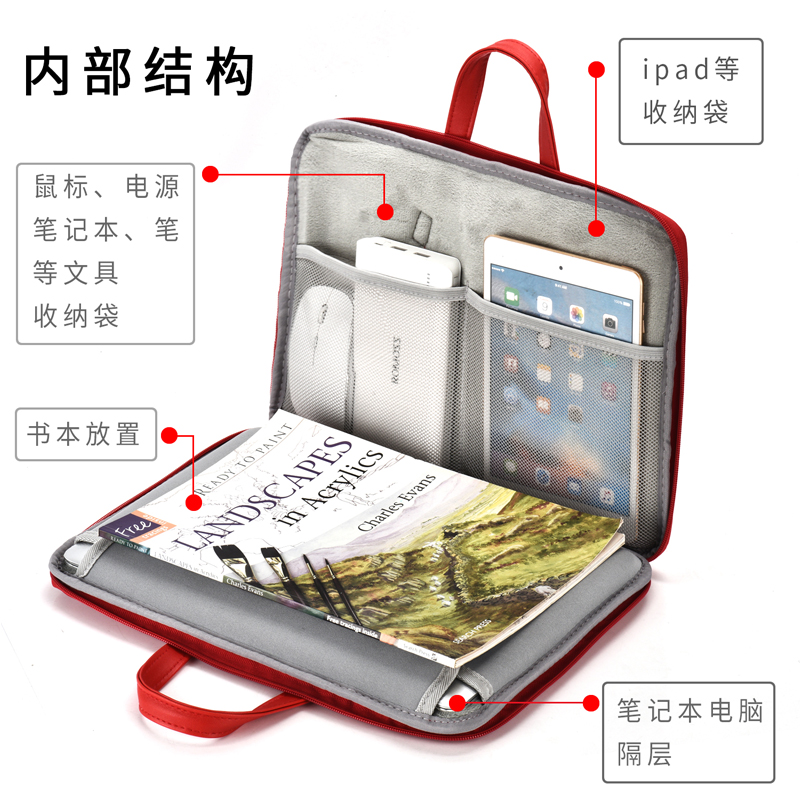 Túi xách nữ thời trang dễ thương Huawei matebook kê HP Apple macbook Dell Lenovo 11/12 / 13.3 / 13/1415 / 15.6 inch túi máy tính mỏng chống nước xe đẩy với - Phụ kiện máy tính xách tay túi đựng tablet