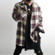 NFG high street retro plaid hip hop oversize woolen coat shirt jacket jacket ins style