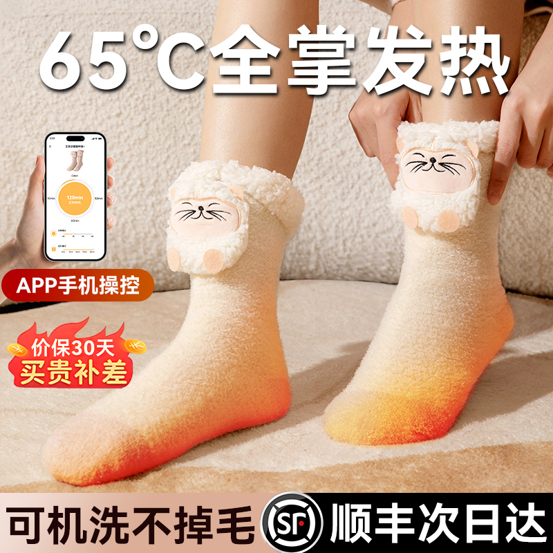 Warm Foot Theorizer Fever Socks Charging Heating Winter Office Sleeping by coveted legs Baoji Girls' Day Gift-Taobao