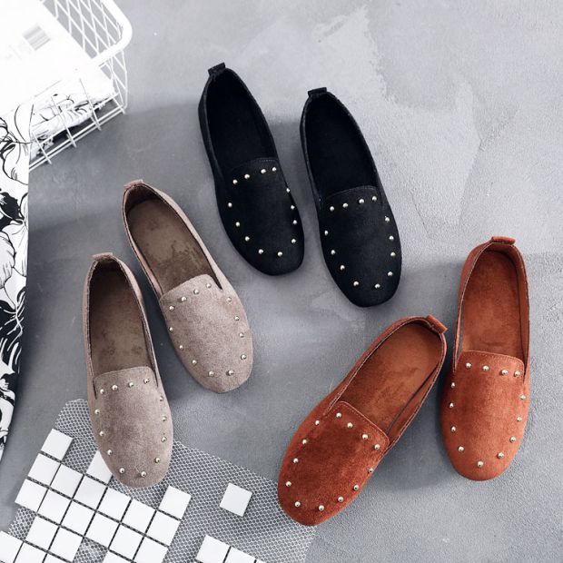 Giày mùa xuân mới Giày dép nữ Giày dép Bắc Kinh Giày nữ Giày đế mềm đế mềm, giày chống trơn trượt áo sơ mi sọc