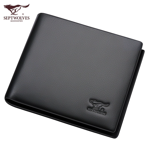 Septwolves, мужской бумажник, кошелек, из натуральной кожи, подарок на день рождения