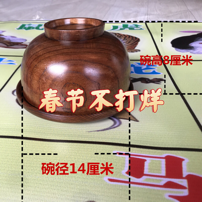Wooden cup thickened ceramic shaking cup sieve cup fish shrimp crab dice cup size betting color cup special wooden bowl durable