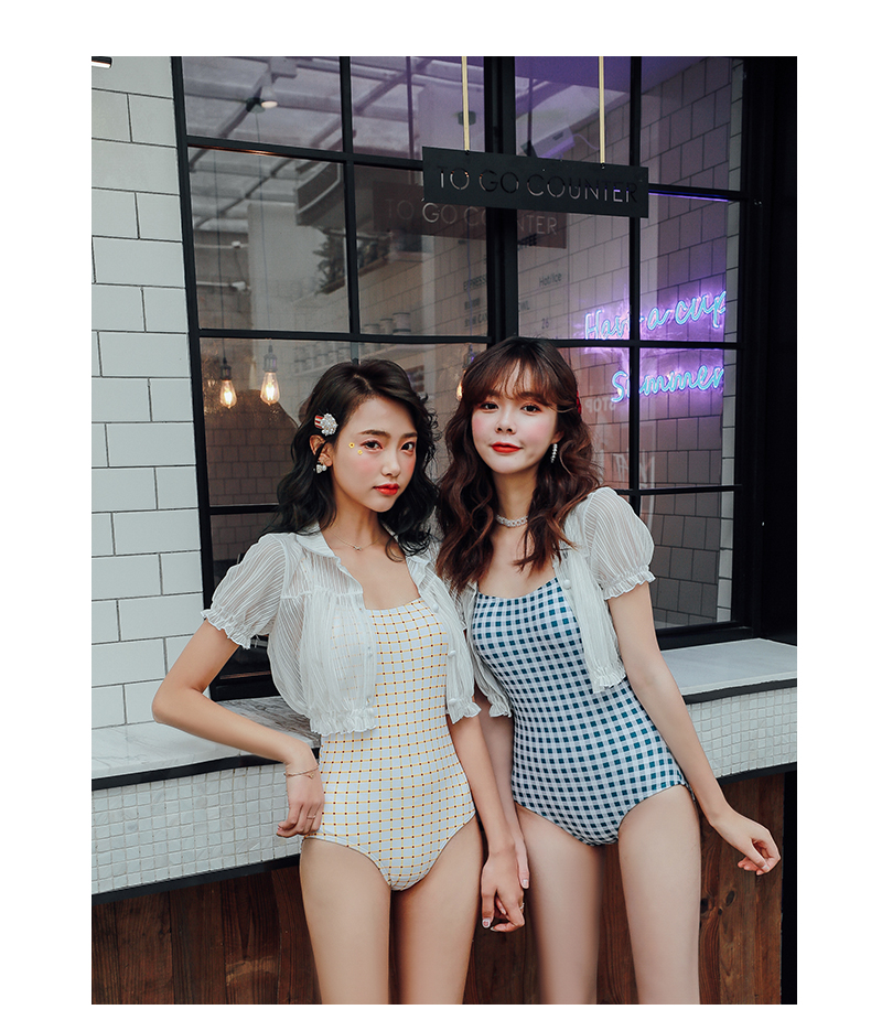 Đồ bơi nữ Xiêm hai mảnh 2019 mới dễ thương bảo thủ che bụng giảm béo mùa xuân sinh viên đồ bơi bảo thủ - Bộ đồ bơi One Piece đồ bơi liền thân