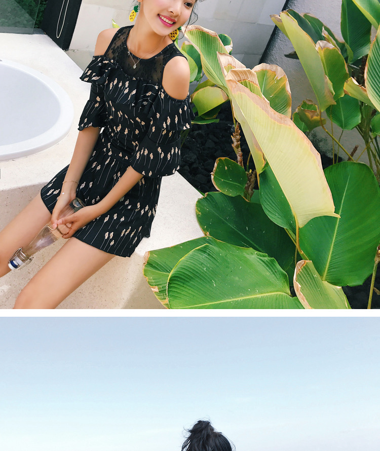 Áo tắm nữ bảo thủ chia hai mảnh ngực nhỏ tập hợp áo tắm gợi cảm che bụng mỏng sọc áo tắm nữ sinh - Bộ đồ bơi hai mảnh bộ đồ bơi nữ 2 mảnh	