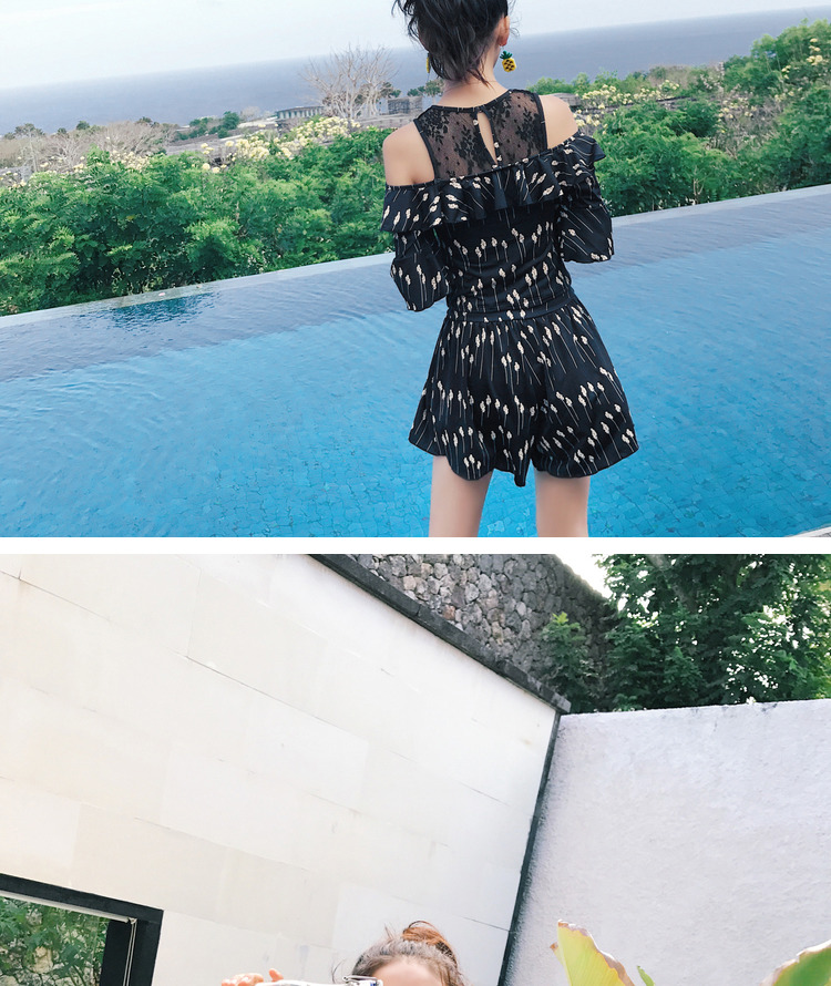 Áo tắm nữ bảo thủ chia hai mảnh ngực nhỏ tập hợp áo tắm gợi cảm che bụng mỏng sọc áo tắm nữ sinh - Bộ đồ bơi hai mảnh bộ đồ bơi nữ 2 mảnh	