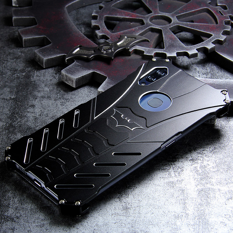 R-Just Batman Shockproof Aluminum Shell Metal Case with Custom Batarang Stent for vivo NEX S & vivo NEX A