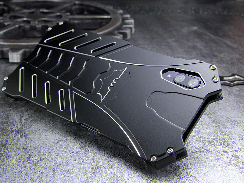 R-Just Batman Shockproof Aluminum Shell Metal Case with Custom Batarang Stent for vivo X23