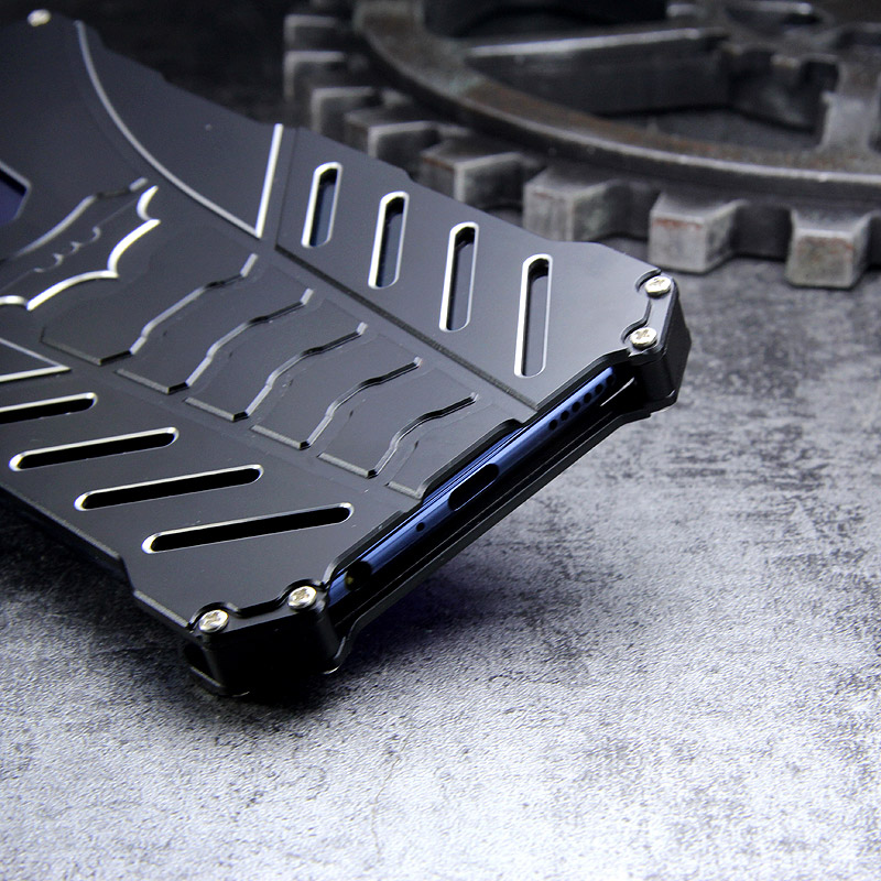 R-Just Batman Shockproof Aluminum Shell Metal Case with Custom Batarang Stent for OPPO R17 Pro & OPPO R17