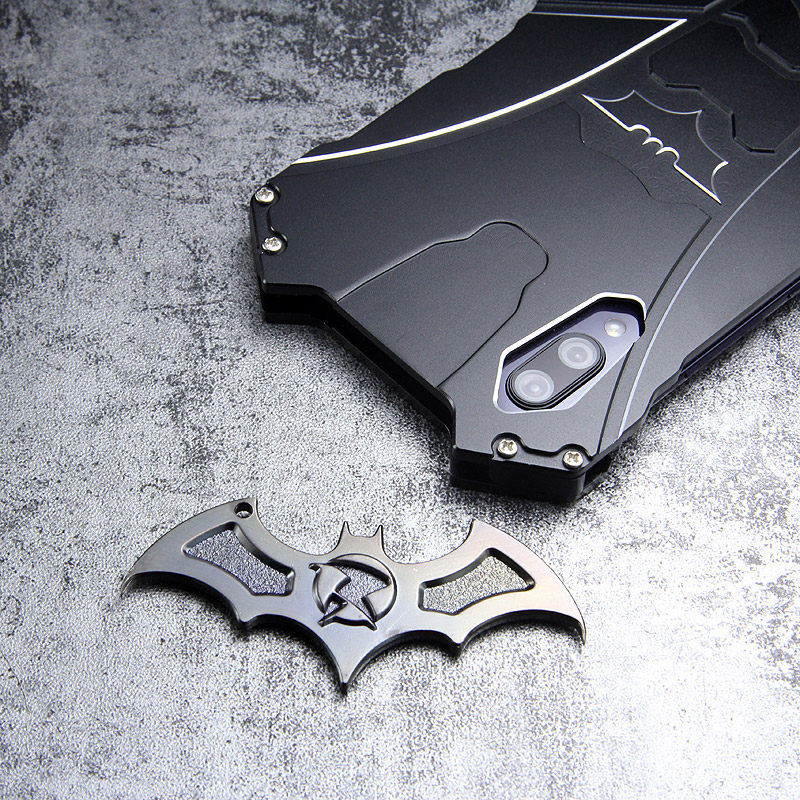R-Just Batman Shockproof Aluminum Shell Metal Case with Custom Batarang Stent for vivo X23