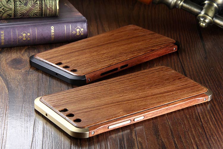 iy Rosewood Aluminum Metal Frame Wood Bumper Wooden Back Case Cover for Huawei P10 Plus & Huawei P10