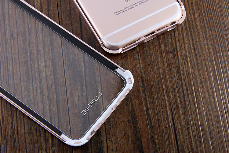 Luphie iGlass Airframe Aluminum Bumper Air Barrier Tempered Glass Back Case Cover for Apple iPhone 6S/6 & iPhone 6S Plus/6 Plus