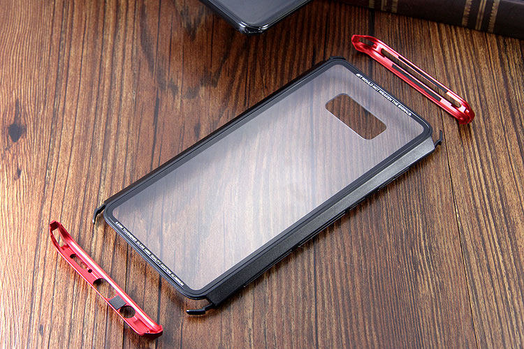 Luphie Nunchaku Airframe Metal Frame Air Barrier Tempered Glass Back Case Cover for Samsung Galaxy S8 Plus & Galaxy S8