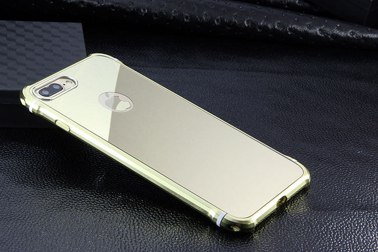 iy Rainbow Aluminum Metal Bumper Dazzle PC Back Cover Case for Apple iPhone 7 Plus & iPhone 7