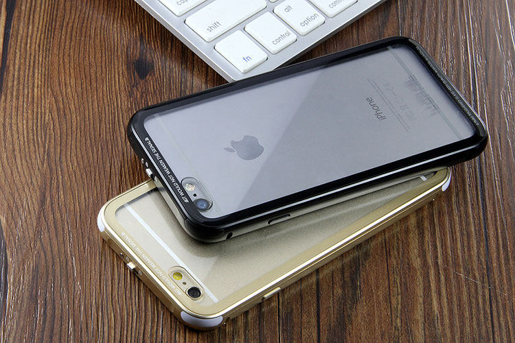 Luphie iGlass Airframe Aluminum Bumper Air Barrier Tempered Glass Back Case Cover for Apple iPhone 6S/6 & iPhone 6S Plus/6 Plus