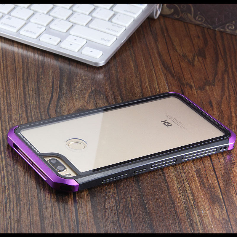 Luphie Nunchaku Airframe Metal Frame Air Barrier Tempered Glass Back Case Cover for Xiaomi Mi 5X / Xiaomi Mi A1