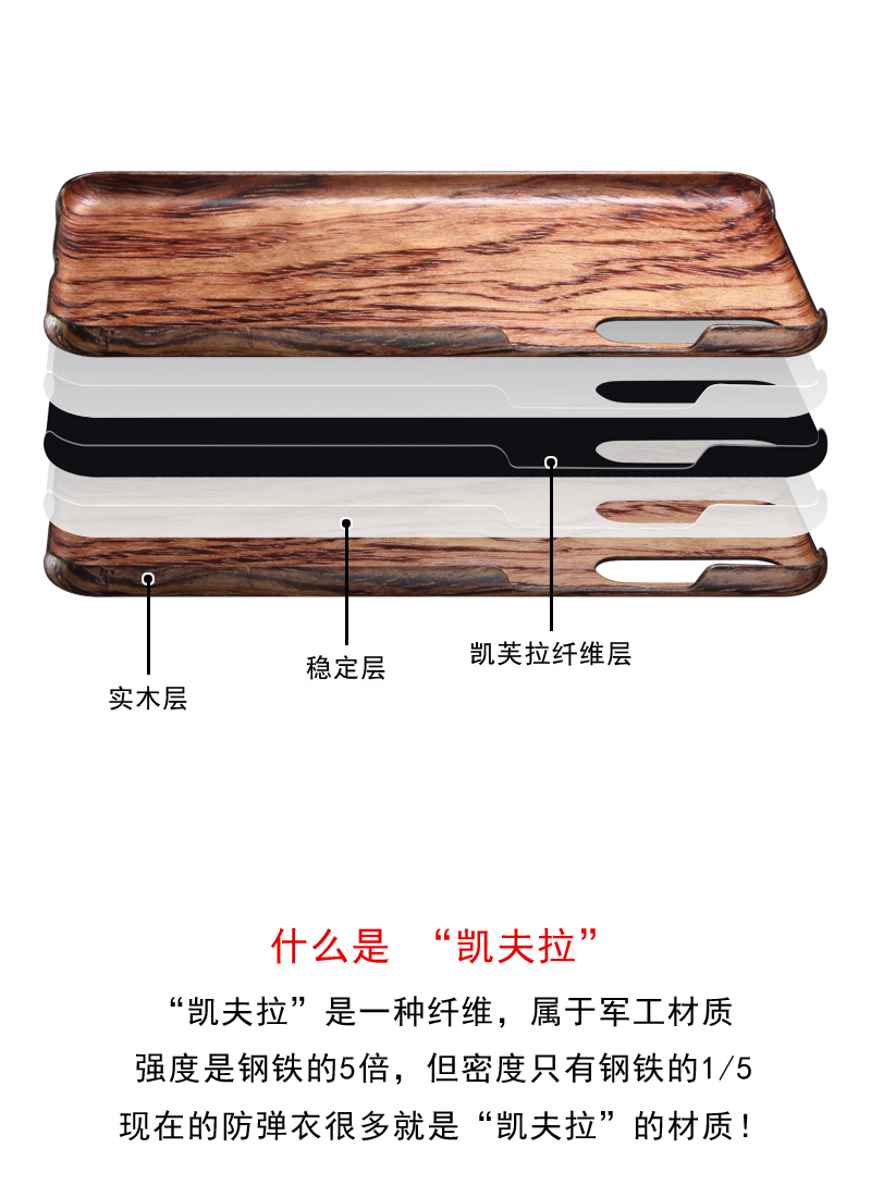 SHOWKOO Kevlar Natural Wood Ultra Slim Case Cover for vivo NEX S & vivo NEX A
